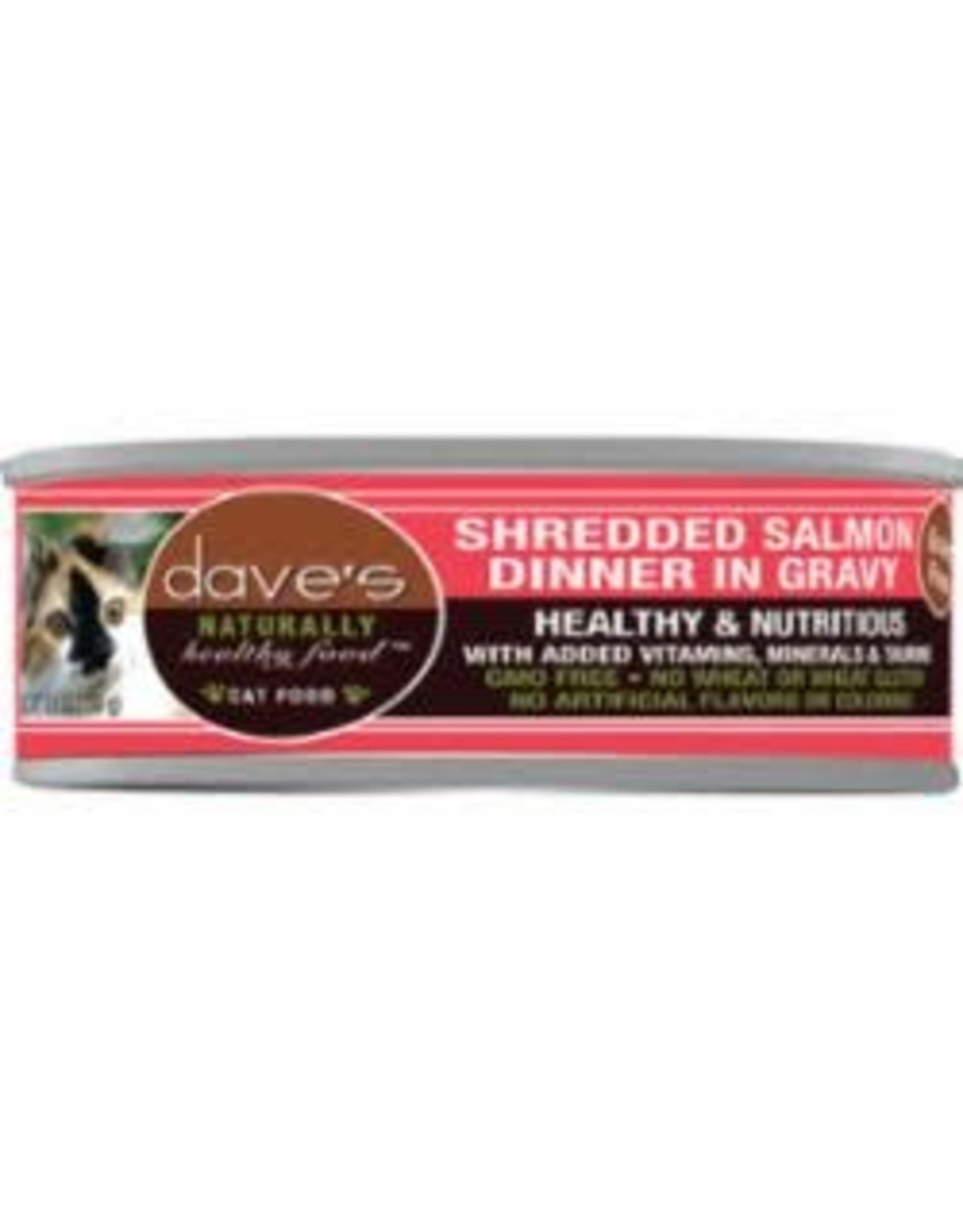 Dave's Pet Food Dave's Healthy & Nutritious Shredded Salmon Dinner in Gravy Cat Food 5.5oz