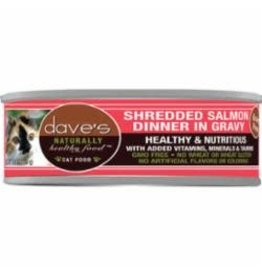 Dave's Pet Food Dave's Healthy & Nutritious Shredded Salmon Dinner in Gravy Cat Food 5.5oz