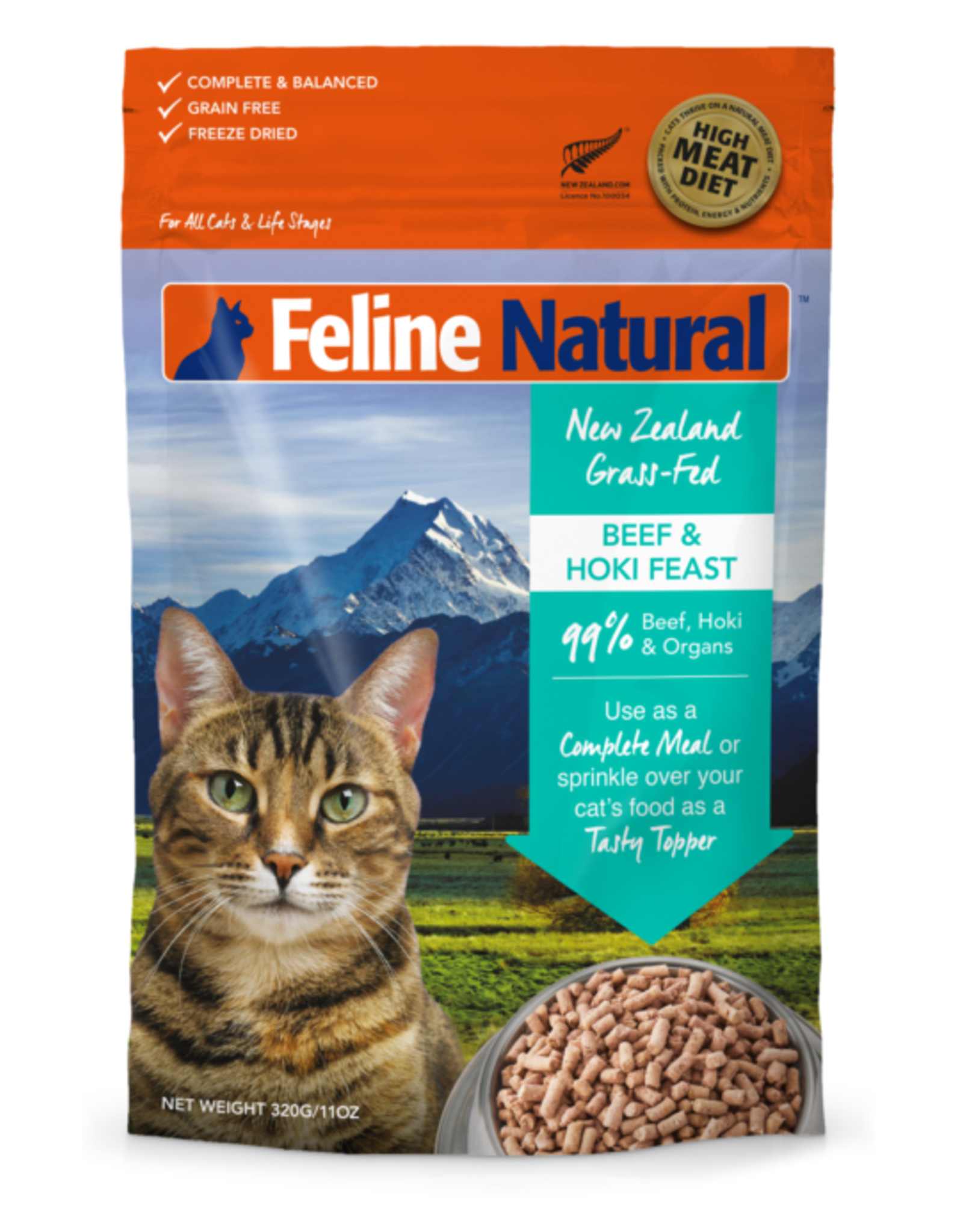 K9 Natural Feline Natural Freeze Dried Topper Beef & Hoki 3.5oz