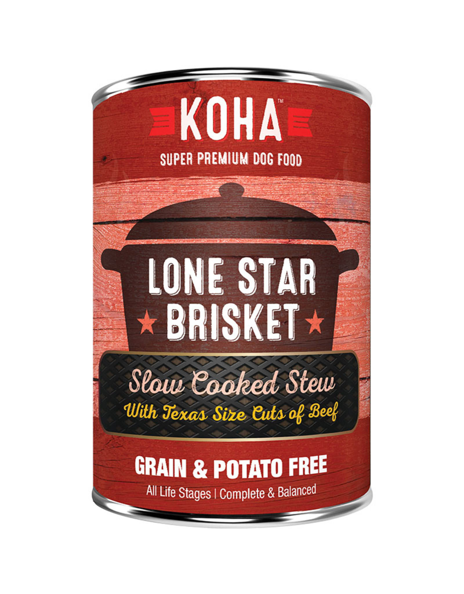 KOHA Koha Lone Star Brisket Slow Cooked Stew Beef Recipe Dog Food 12.7oz