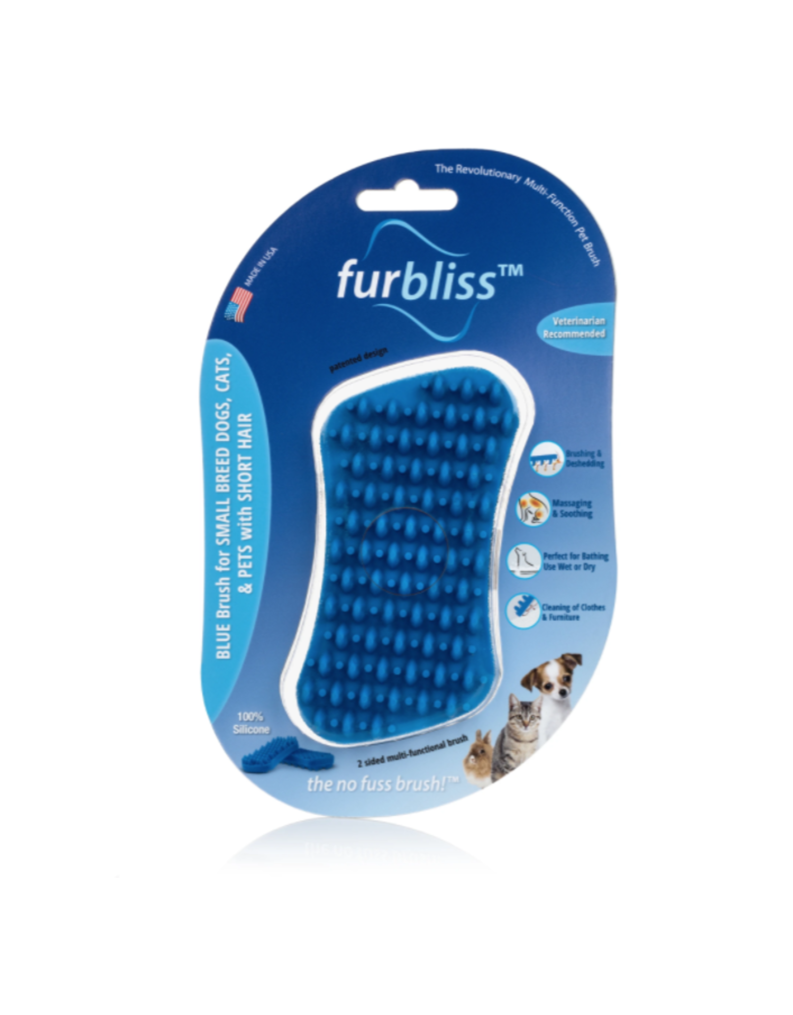 Furbliss Furbliss Blue Brush for Small Pets w/Short Hair