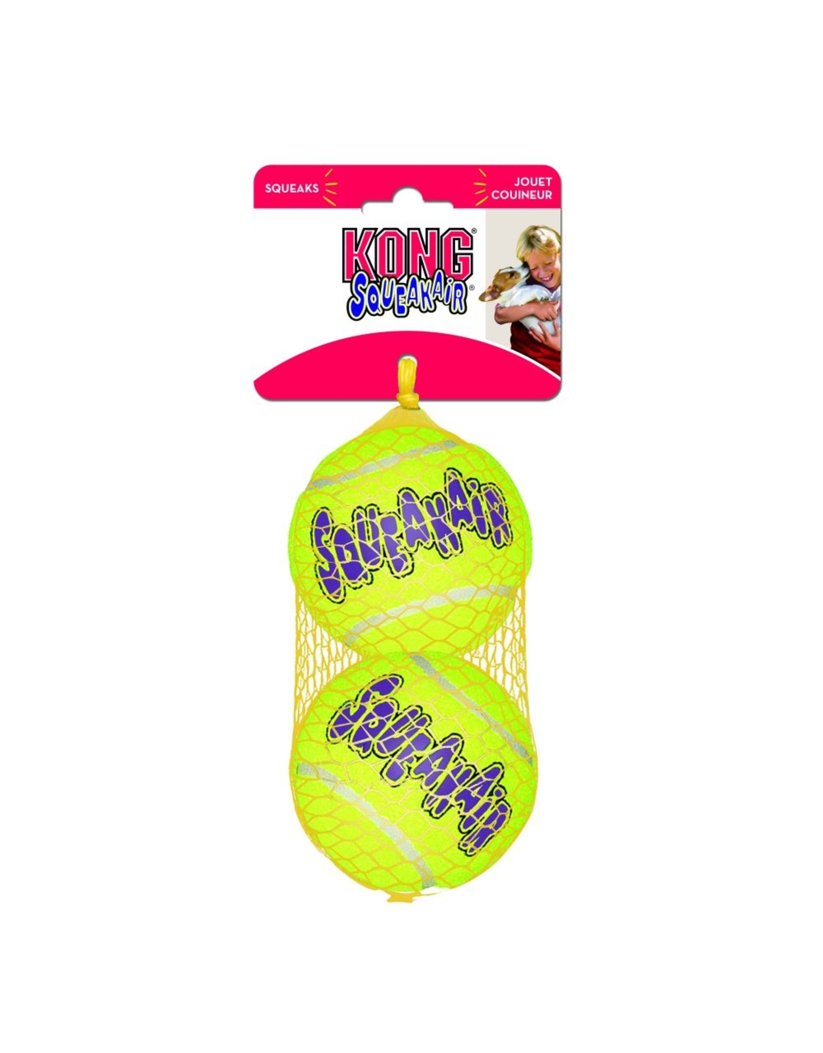 Kong Kong Air Dog Squeakair Tennis Ball LG 2/pk