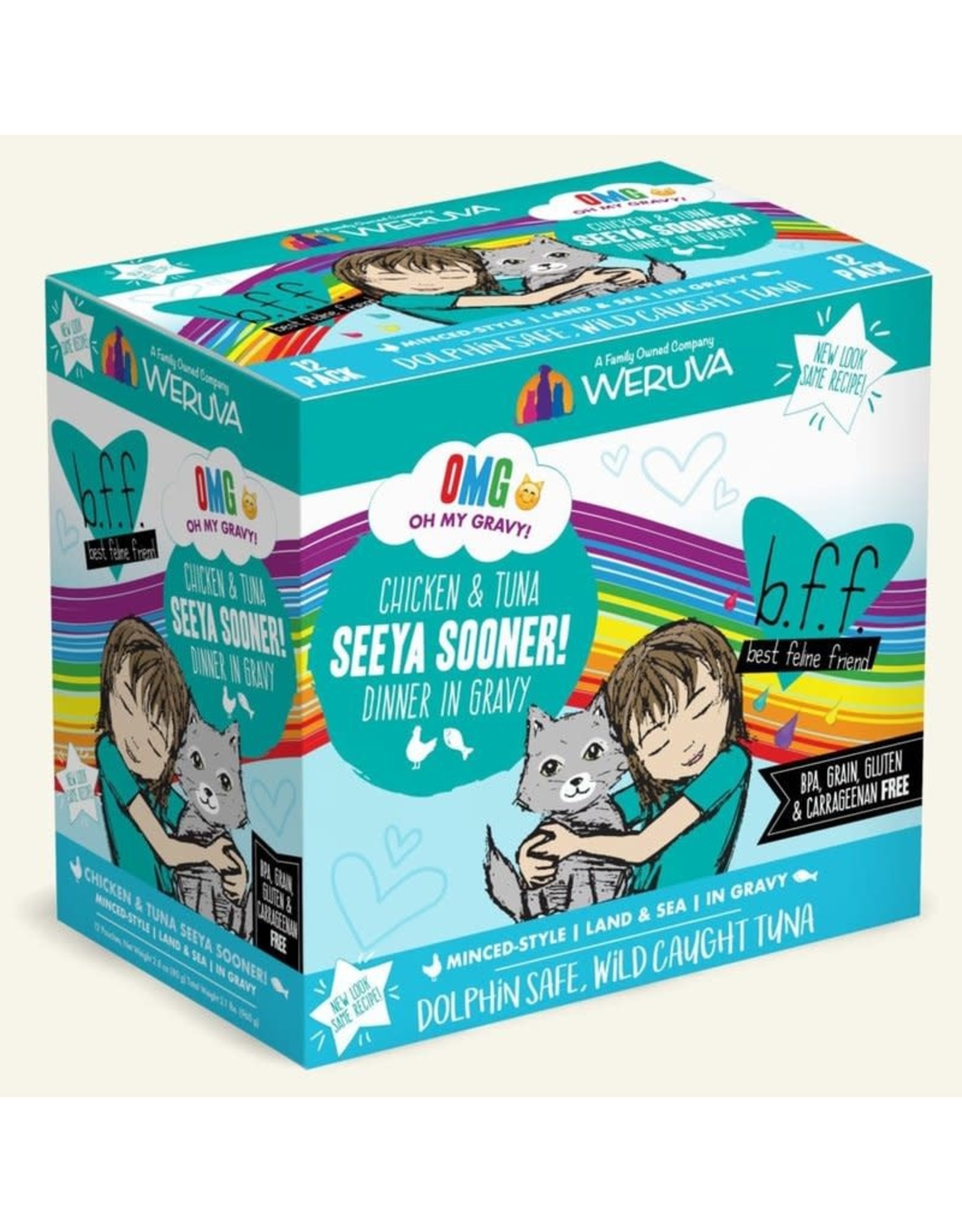 Weruva Weruva BFF OMG  Seeya Sooner Chicken & Tuna Dinner in Gravy Cat Food 2.8oz Pouch