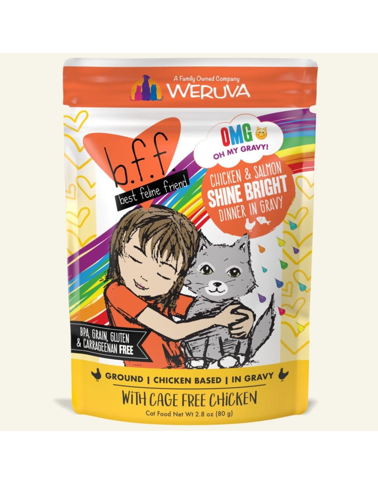 Weruva Weruva BFF OMG Shine Bright Chicken & Salmon Dinner in Gravy Cat Food 2.8oz Pouch