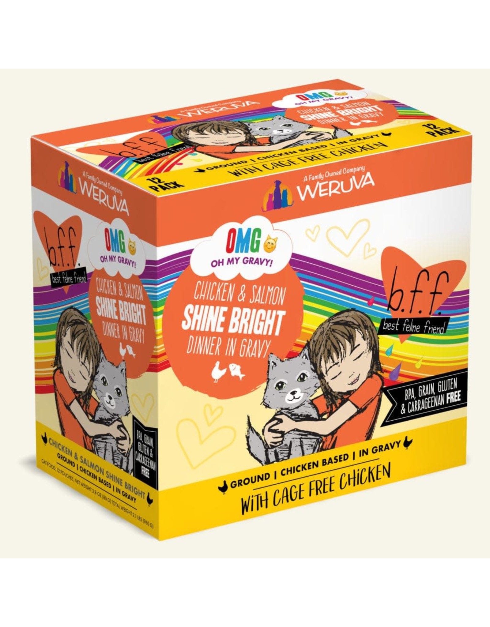 Weruva Weruva BFF OMG Shine Bright Chicken & Salmon Dinner in Gravy Cat Food 2.8oz Pouch