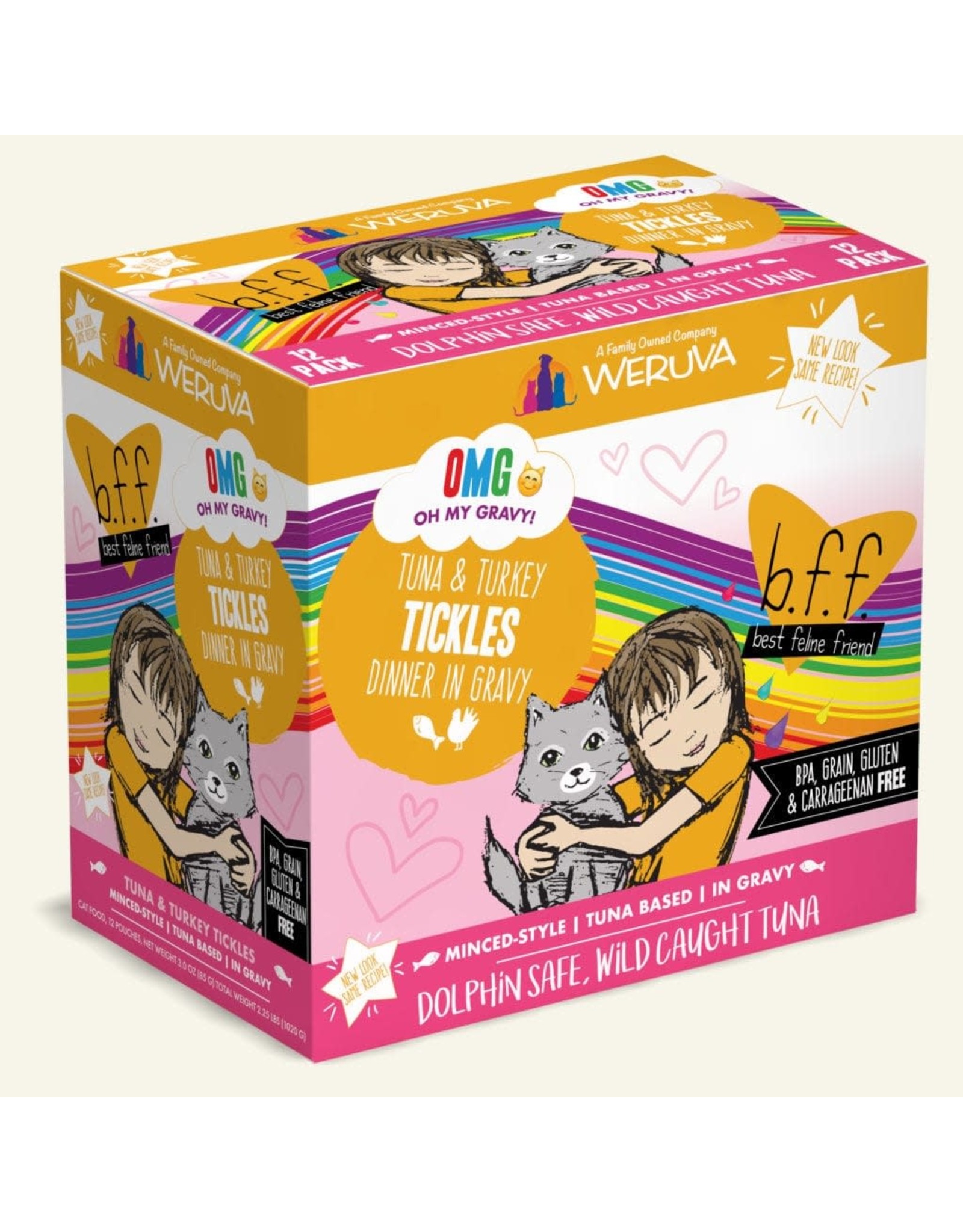 Weruva Weruva BFF OMG Tickles Tuna & Turkey Dinner in Gravy Cat Food 3oz Pouch