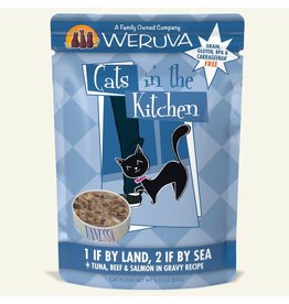 Weruva Weruva Cats in the Kitchen 1 if by Land, 2 if by Sea Tuna, Beef & Salmon in Gravy Cat Food 3oz Pouch