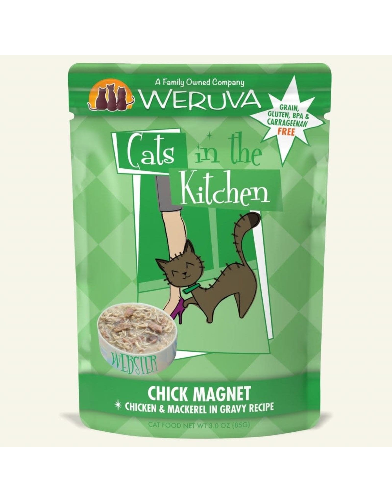 Weruva Weruva Cats in the Kitchen Chick Magnet Chicken & Mackerel in Gravy Cat Food 3oz Pouch