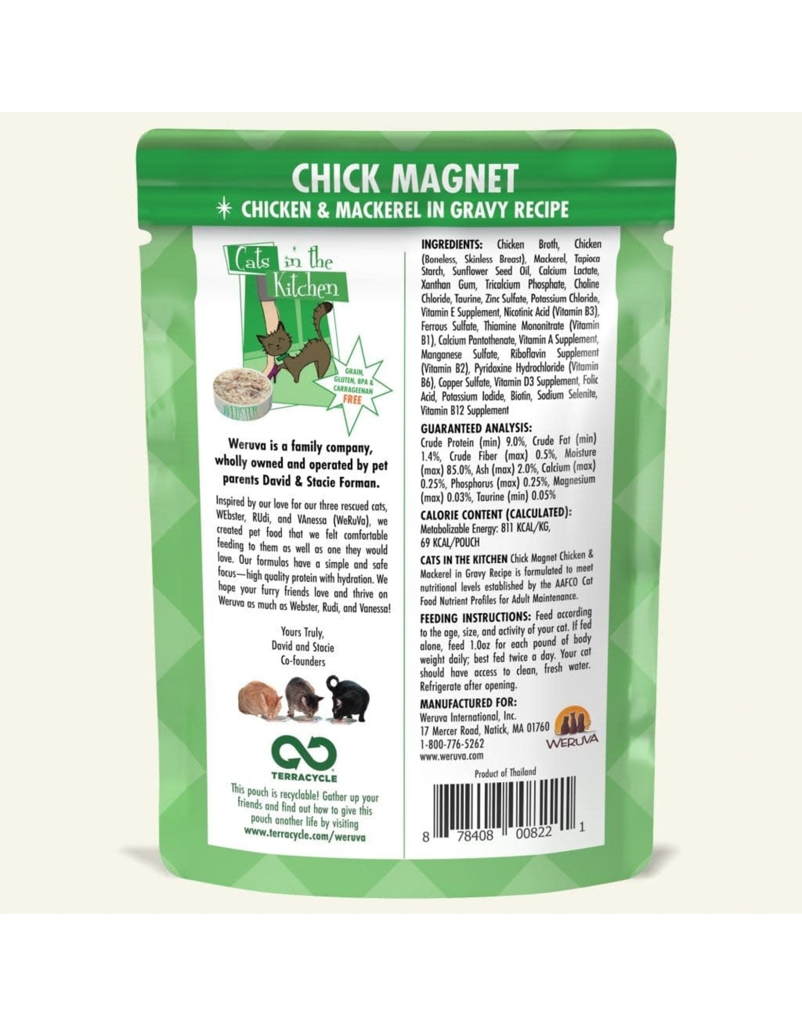 Weruva Weruva Cats in the Kitchen Chick Magnet Chicken & Mackerel in Gravy Cat Food 3oz Pouch