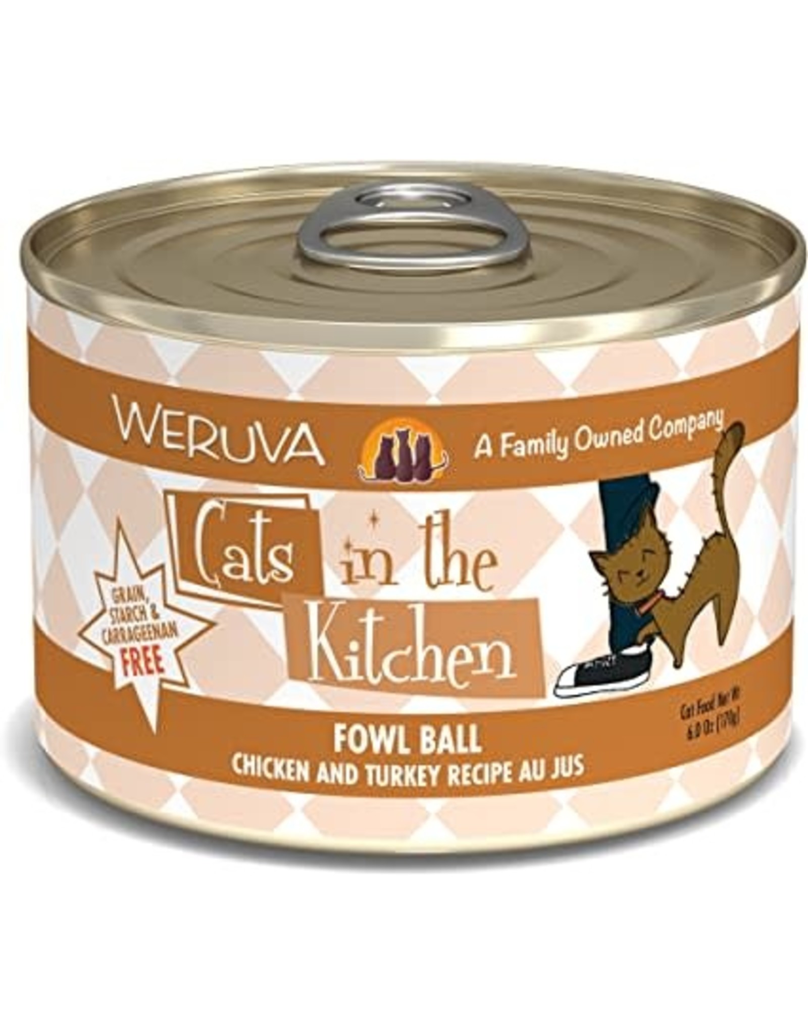 Weruva Weruva Cats in the Kitchen Fowl ball Chicken & Turkey Recipe Au Jus Cat Food 6oz
