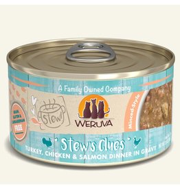 Weruva Weruva Stews Clues Turkey, Chicken & Salmon Dinner in Gravy Cat Food 2.8oz