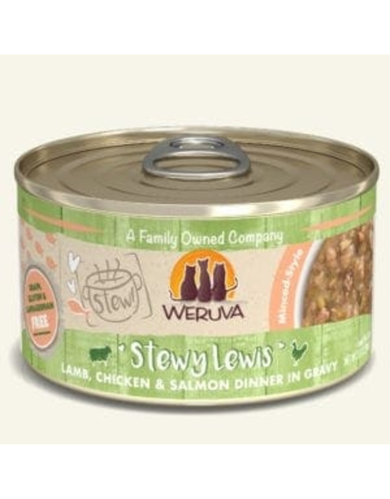 Weruva Weruva Stewy Lewis Lamb, Chicken & Salmon Dinner in Gravy Cat Food 2.8oz