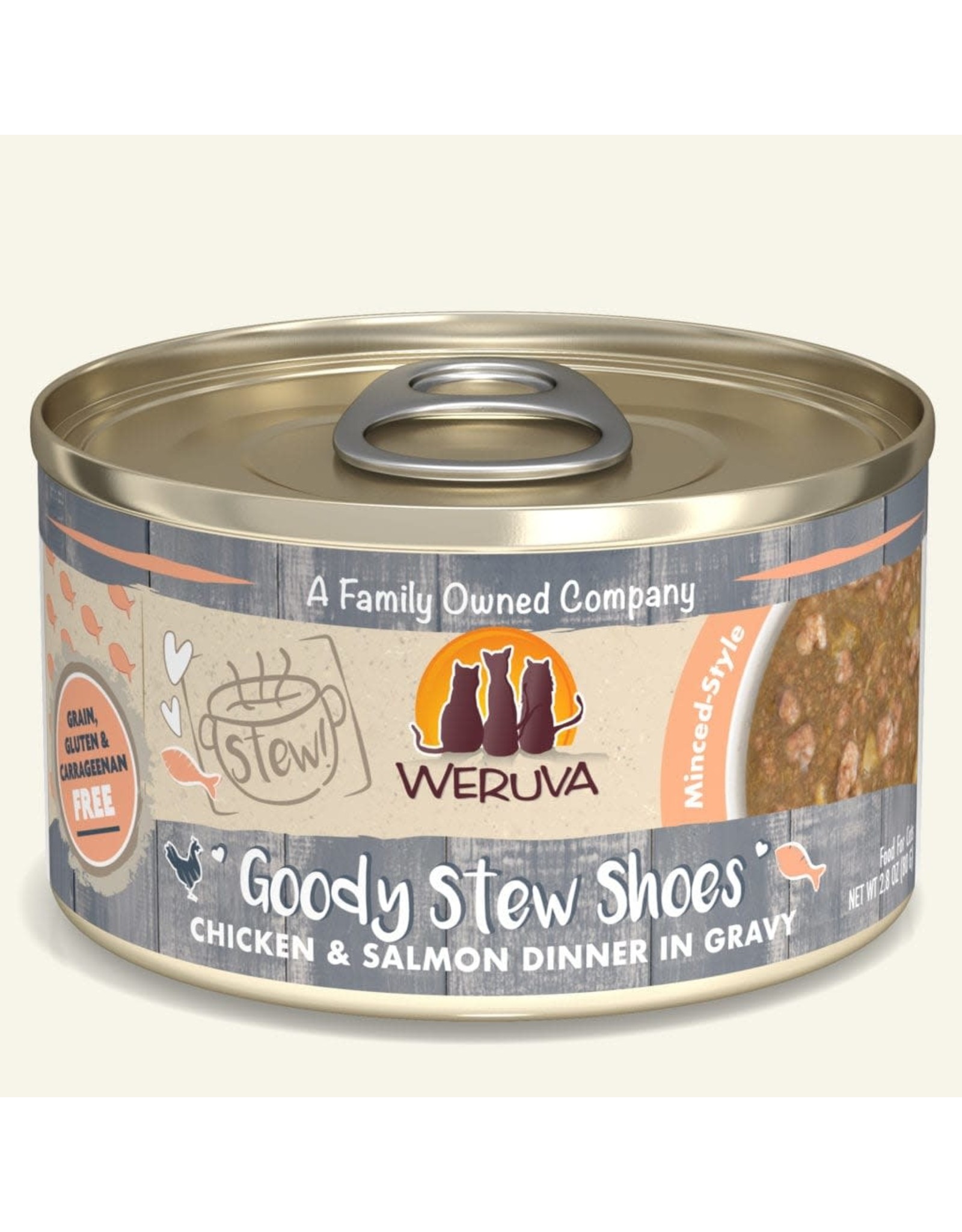 Weruva Weruva Goody Stew Shoes Salmon & Chicken Dinner in Gravy Cat Food 2.8oz