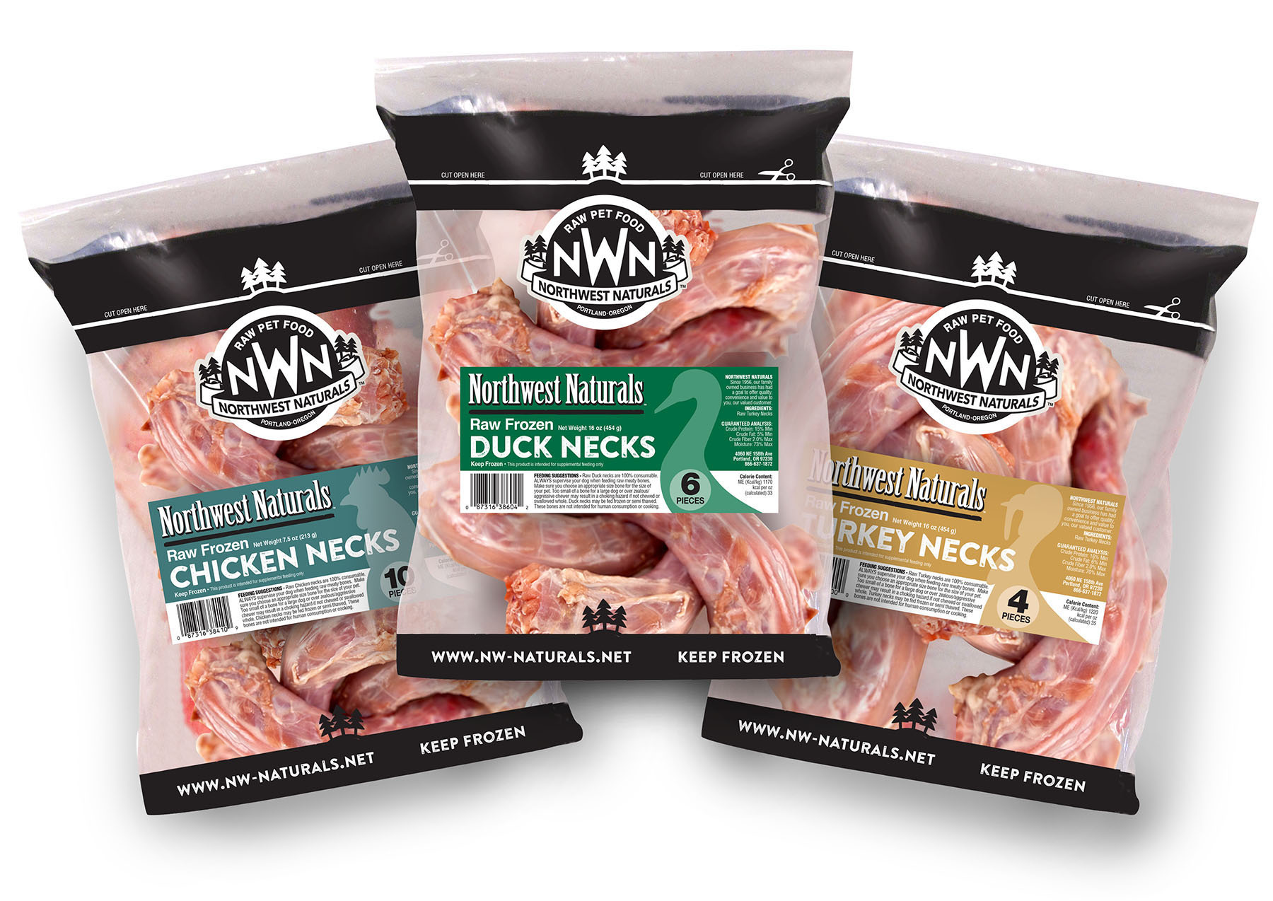 Northwest Naturals Frozen Raw Turkey Necks 4ct - Everett Pet Nutrition LLC