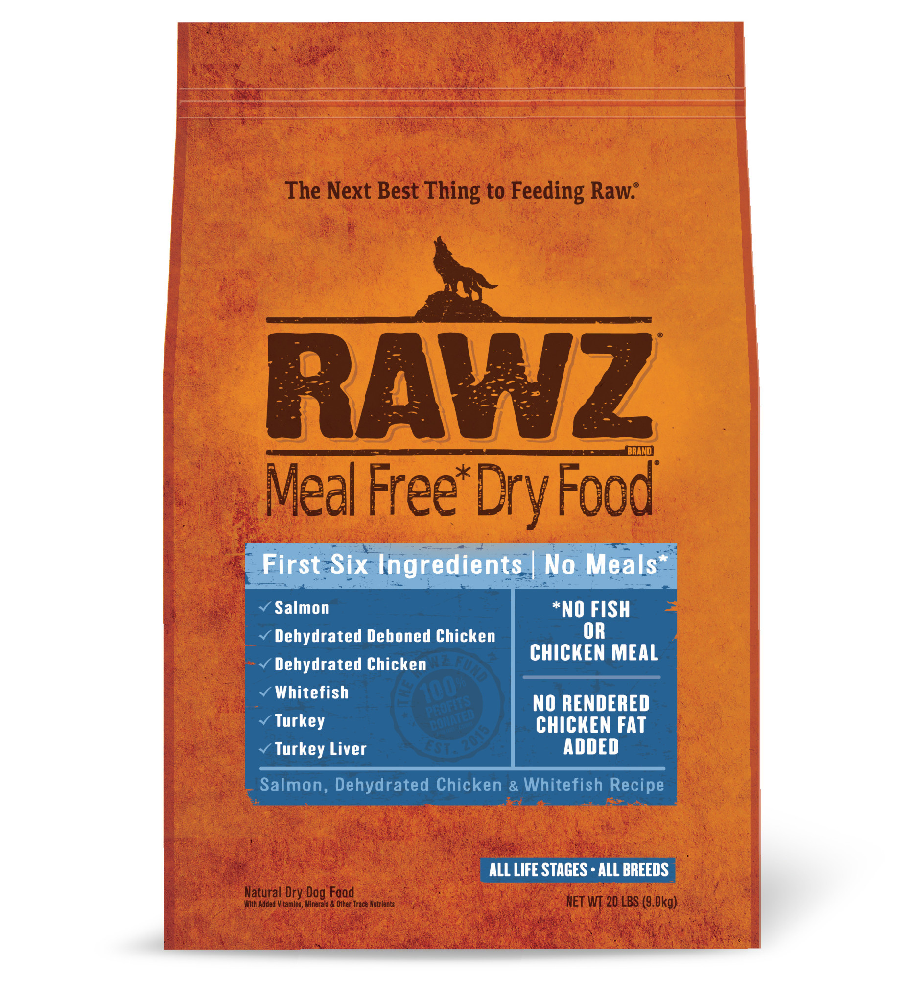 Rawz Meal Free Salmon, Dehydrated Chicken & Whitefish Recipe Dog Food