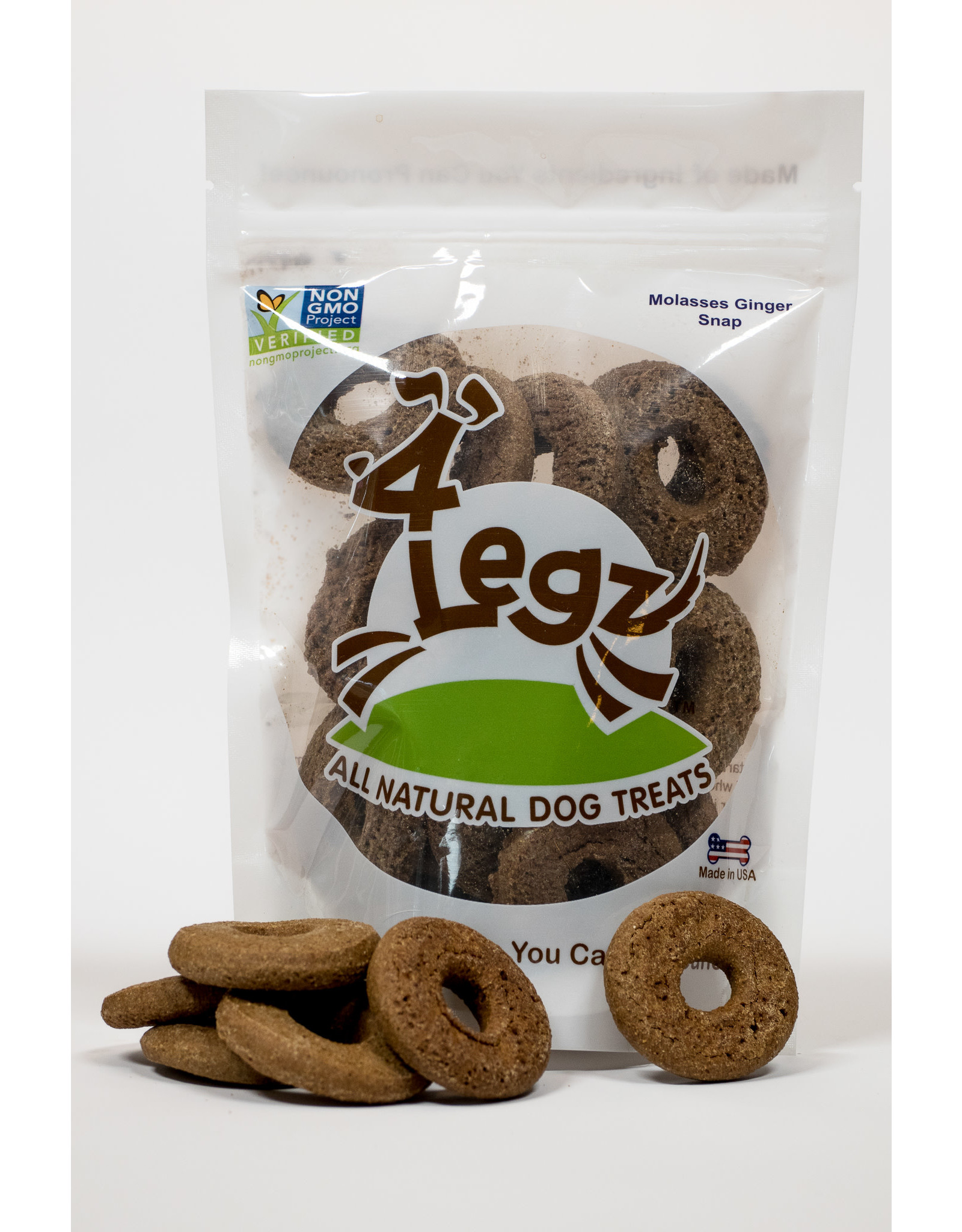 4Legz 4Legz Molasses Ginger Snap "Dognutz" Dog Treats 7oz