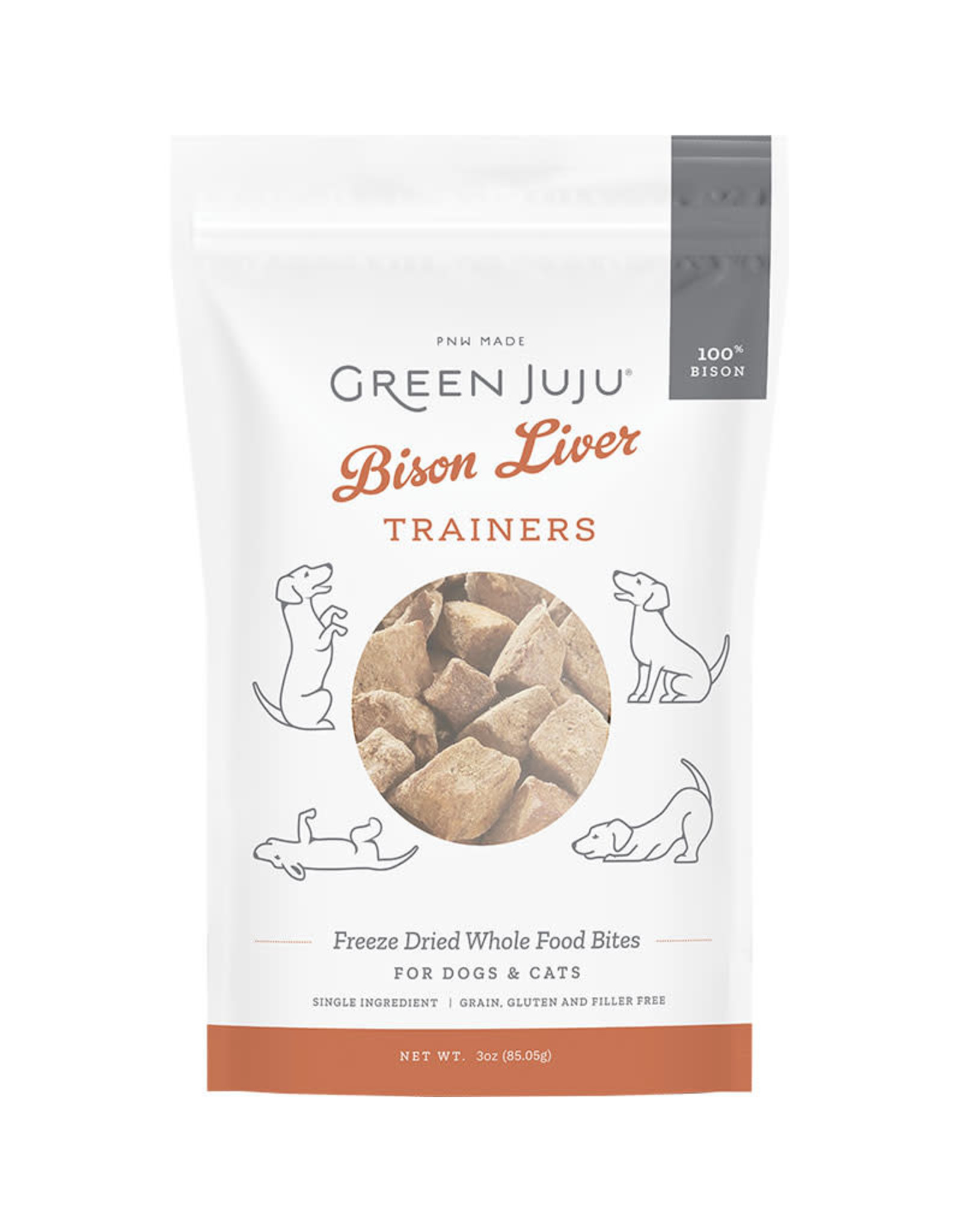 Green Juju Green Juju Bison Liver Trainers Freeze-Dried Whole Food Bites 3oz