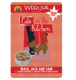 Weruva Weruva Cats in the Kitchen Mack, Jack & Sam Salmon, Tuna & Mackerel in Gravy Cat Food 3oz Pouch