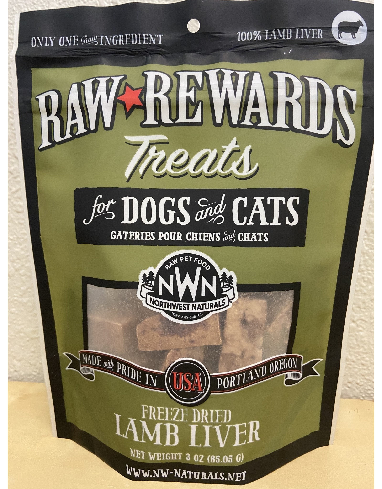 Northwest Naturals Northwest Naturals Raw Rewards Freeze Dried Lamb Liver Treats for Dogs & Cats 3oz