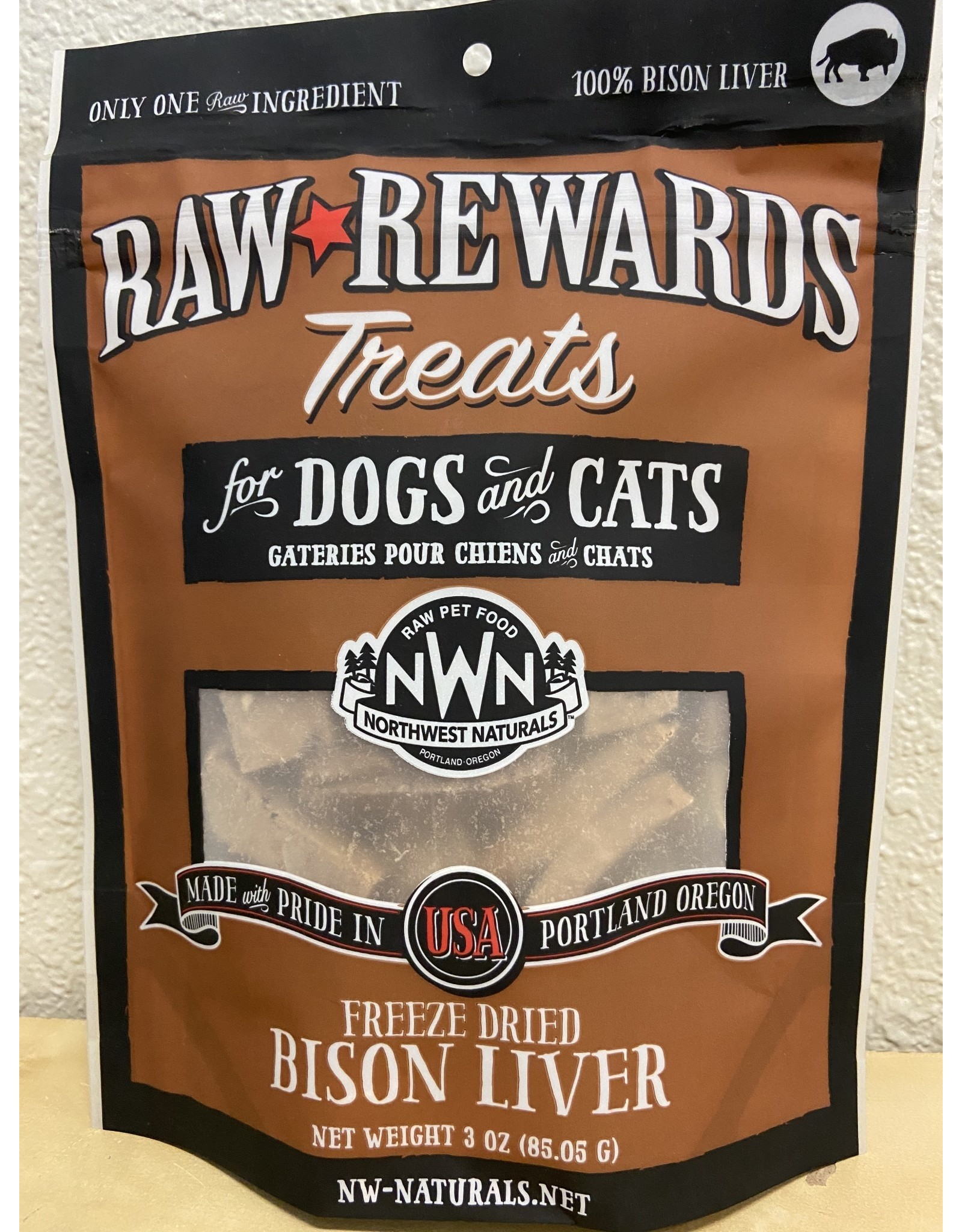 Northwest Naturals Northwest Naturals Raw Rewards Freeze Dried Bison Liver Treats for Dogs & Cats 3oz