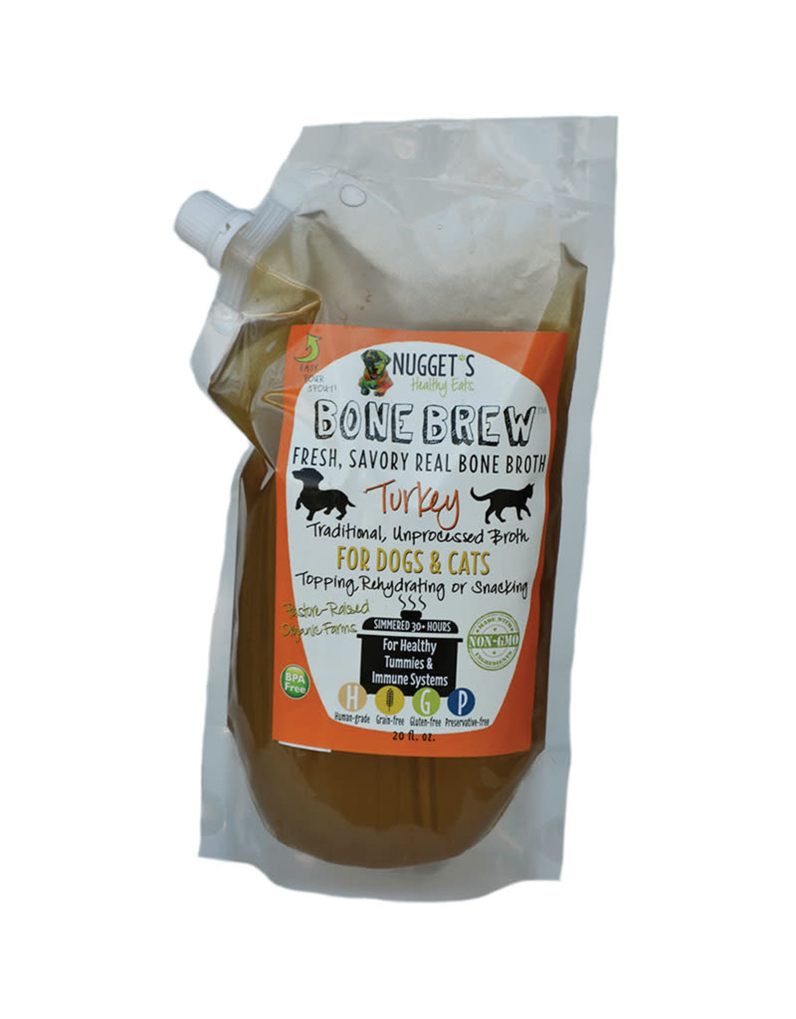 Nuggets Healthy Eats Nuggets Healthy Eats Bone Brew Turkey Bone Broth for Dogs & Cats 20oz