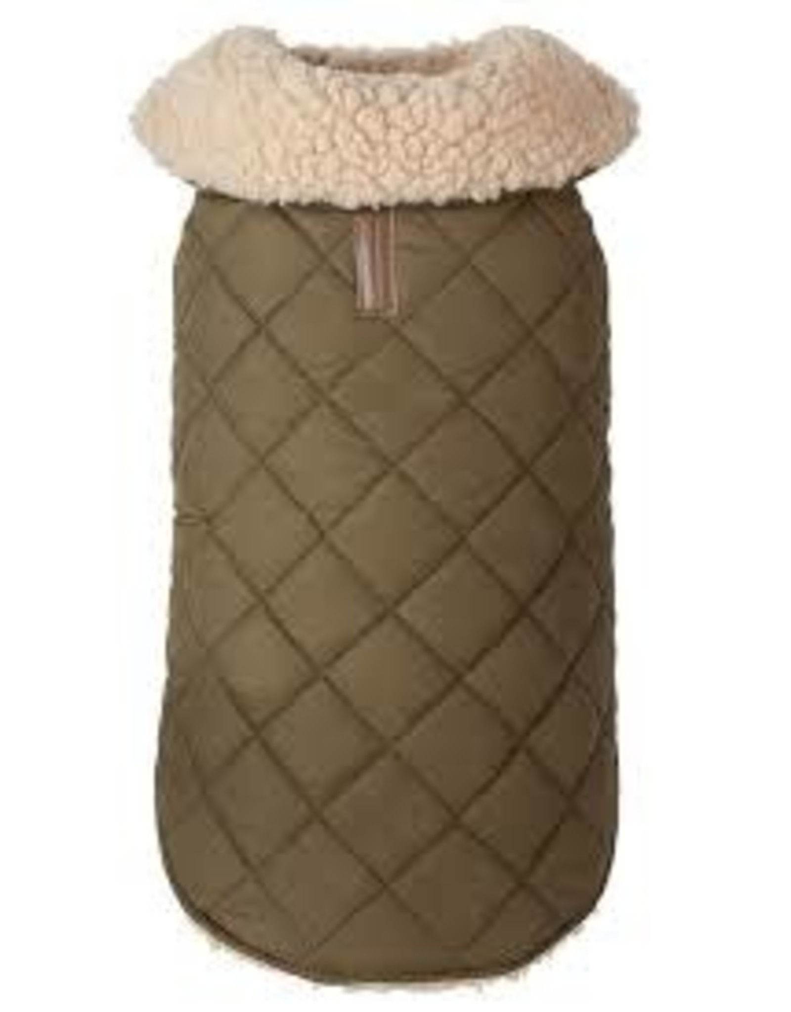 Fabdog Fabdog Olive Quilted Shearling Dog Coat