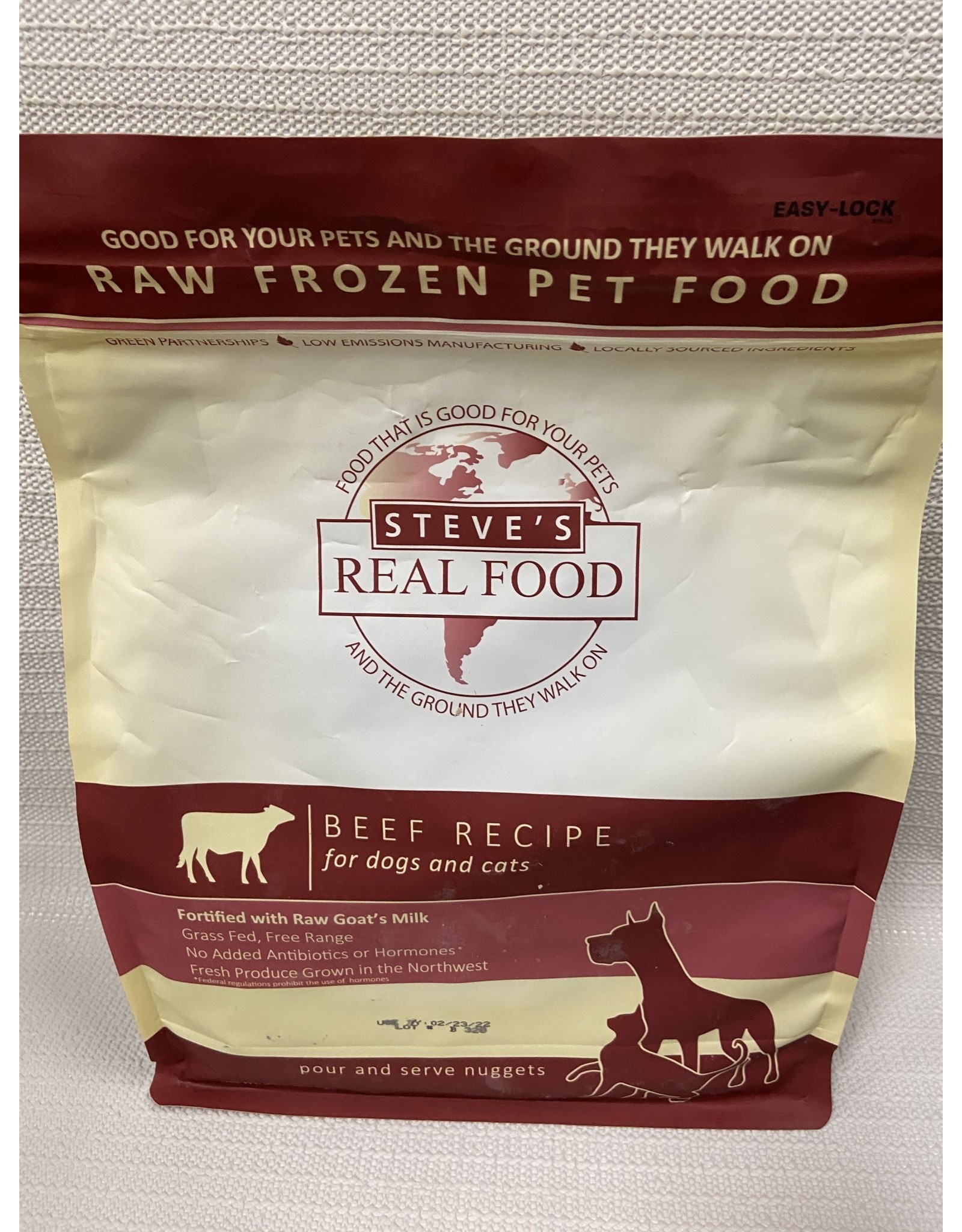 Steve's Real Food Steve's Real Food Beef  Recipe for Dogs & Cats Nuggets Raw Frozen Pet Food 5lb