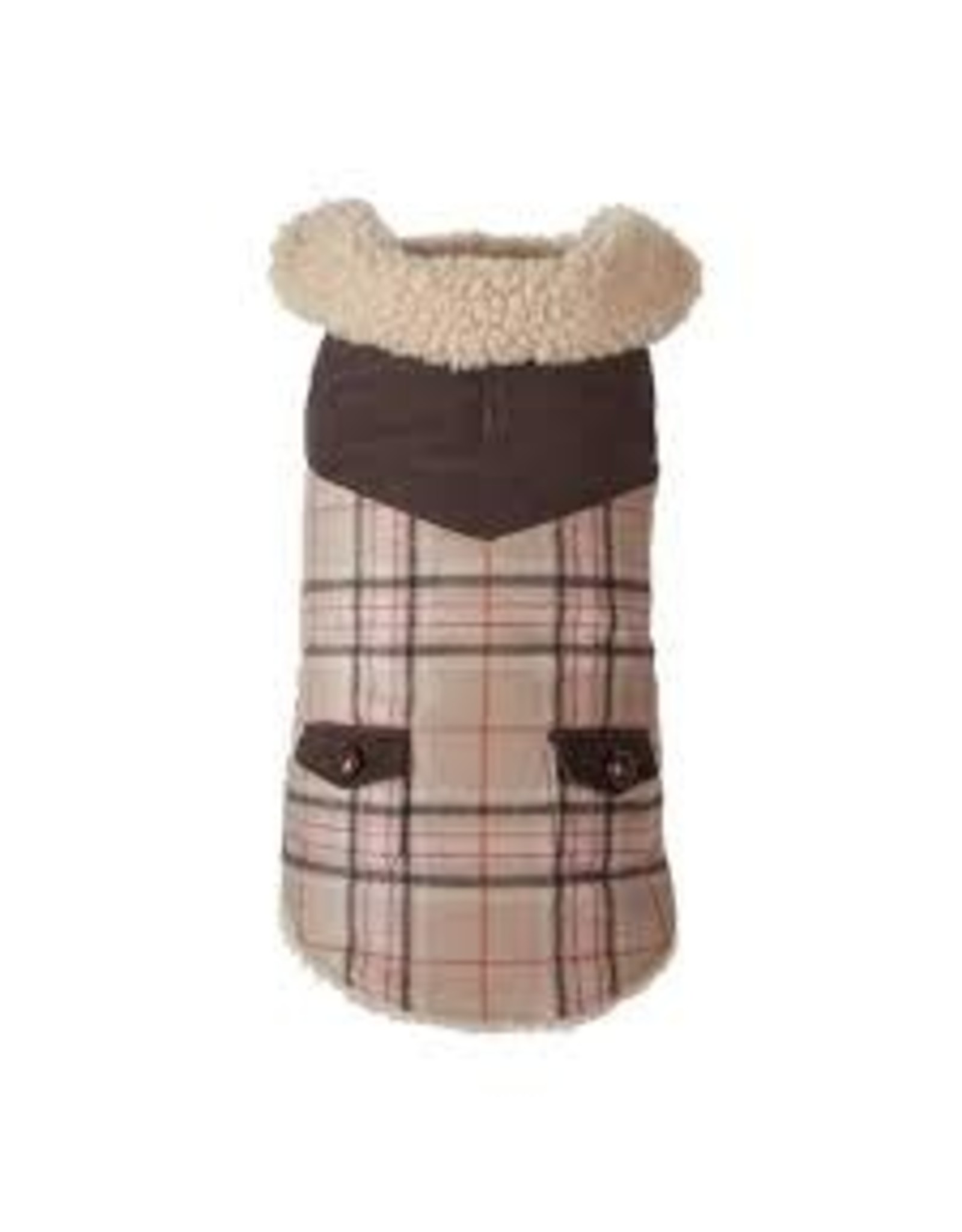 Fabdog Fabdog Wool Plaid Shearling Dog Coat