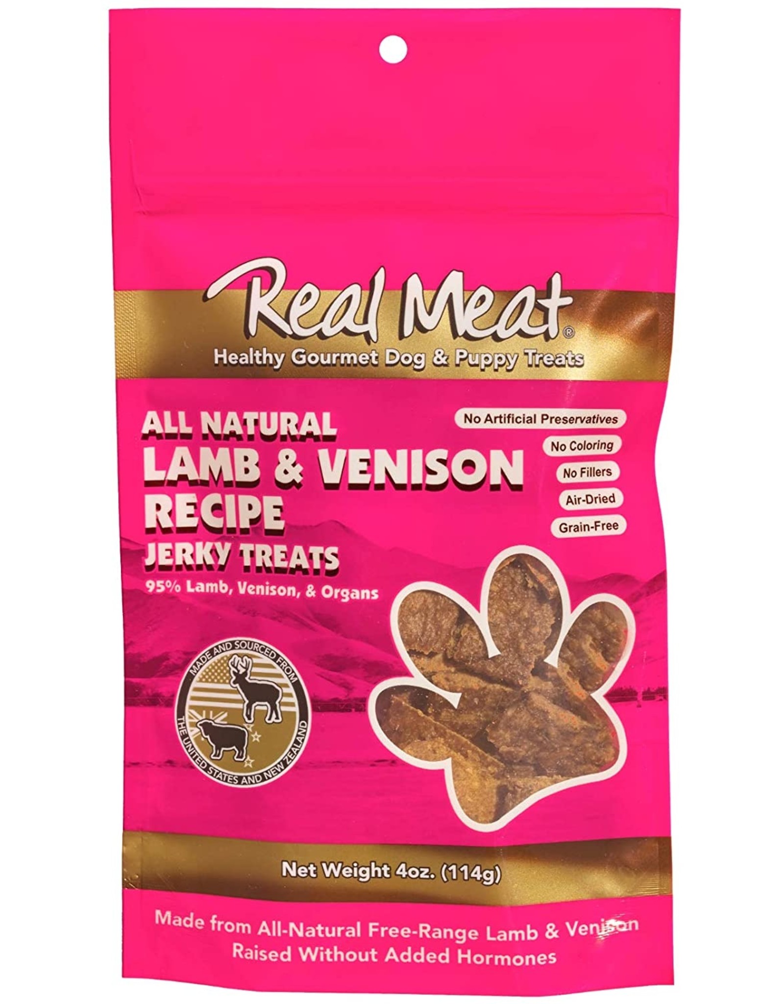 The Real Meat Company Real Meat Company  Lamb & Venison Jerky Treat 4oz.