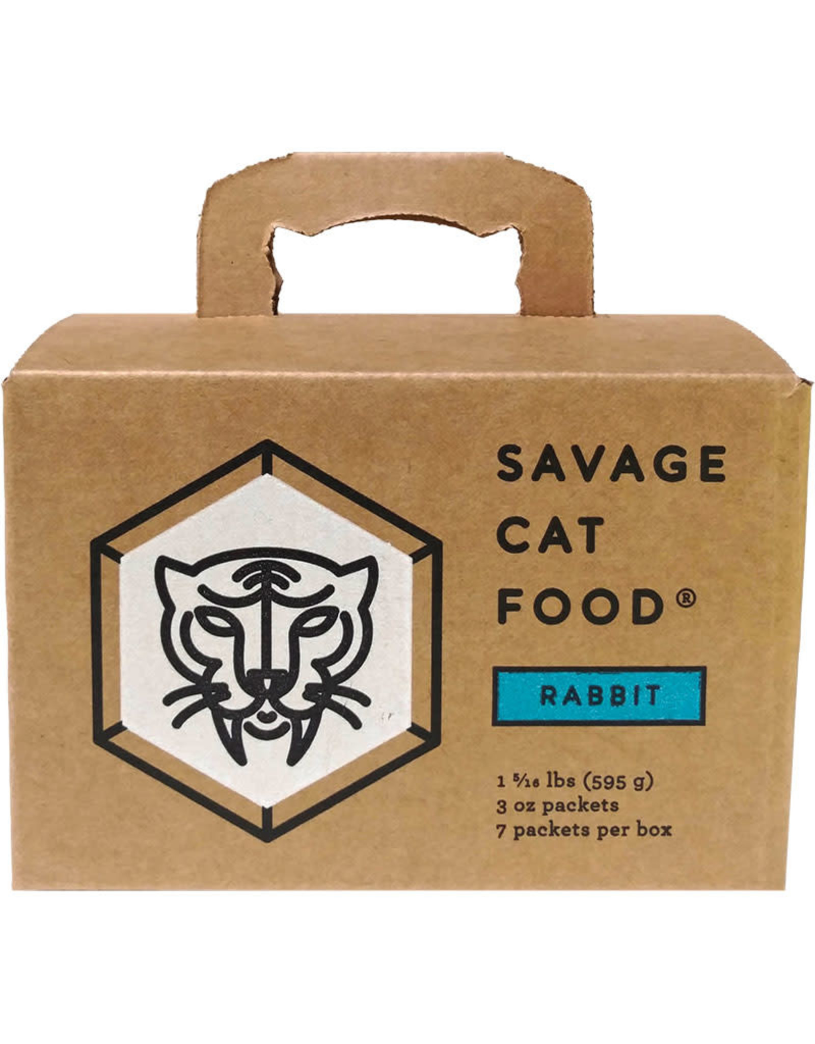 Savage Cat Savage Cat Food Raw Rabbit Recipe 3oz 7pk/bx