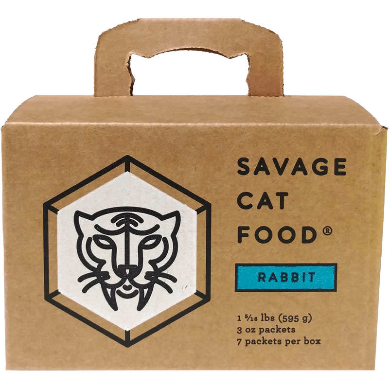 Savage Cat Food Raw Rabbit Recipe 3oz 7pk/bx Everett Pet Nutrition LLC