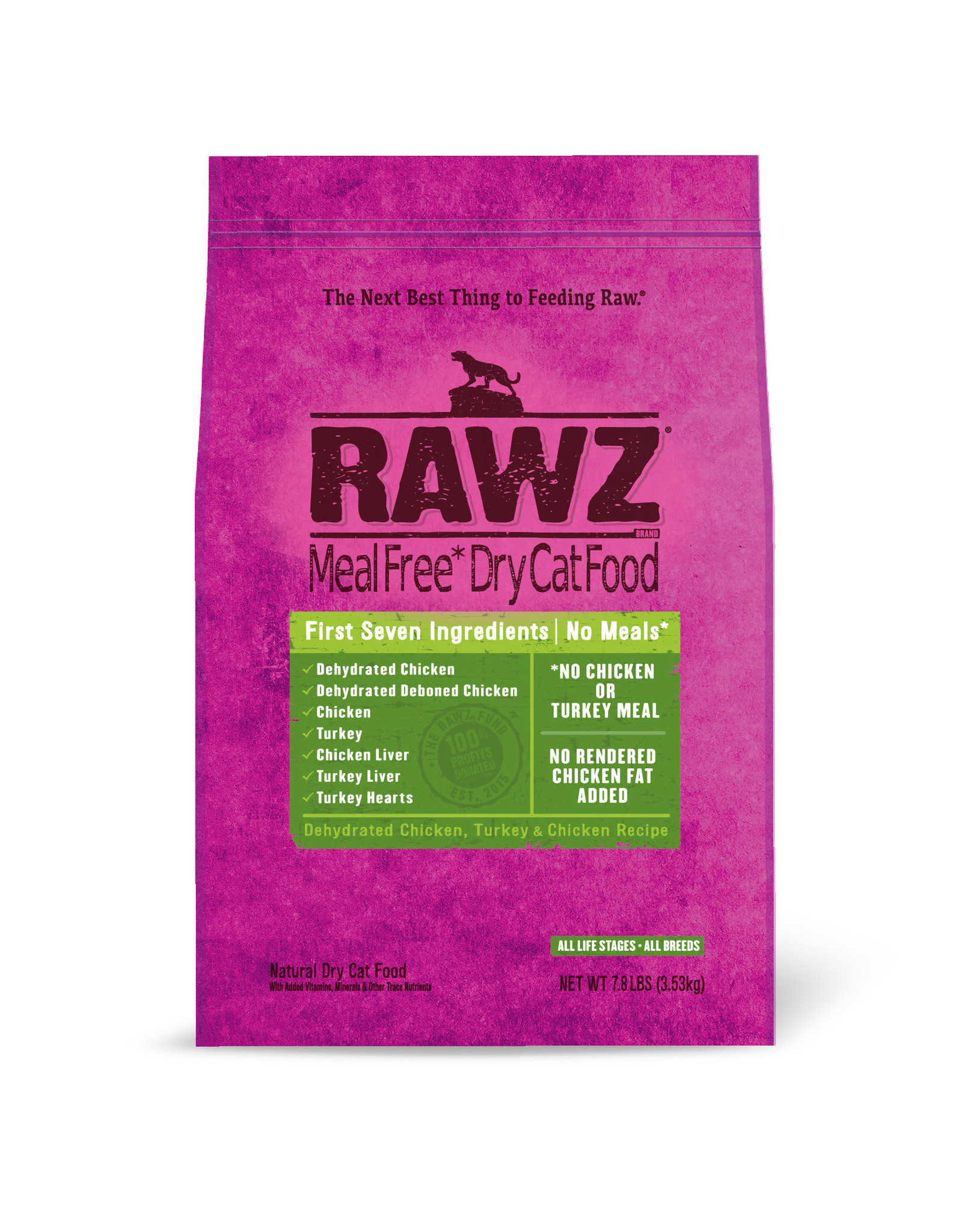 Rawz Rawz Meal Free Dehydrated Chicken, Turkey & Chicken Cat Food