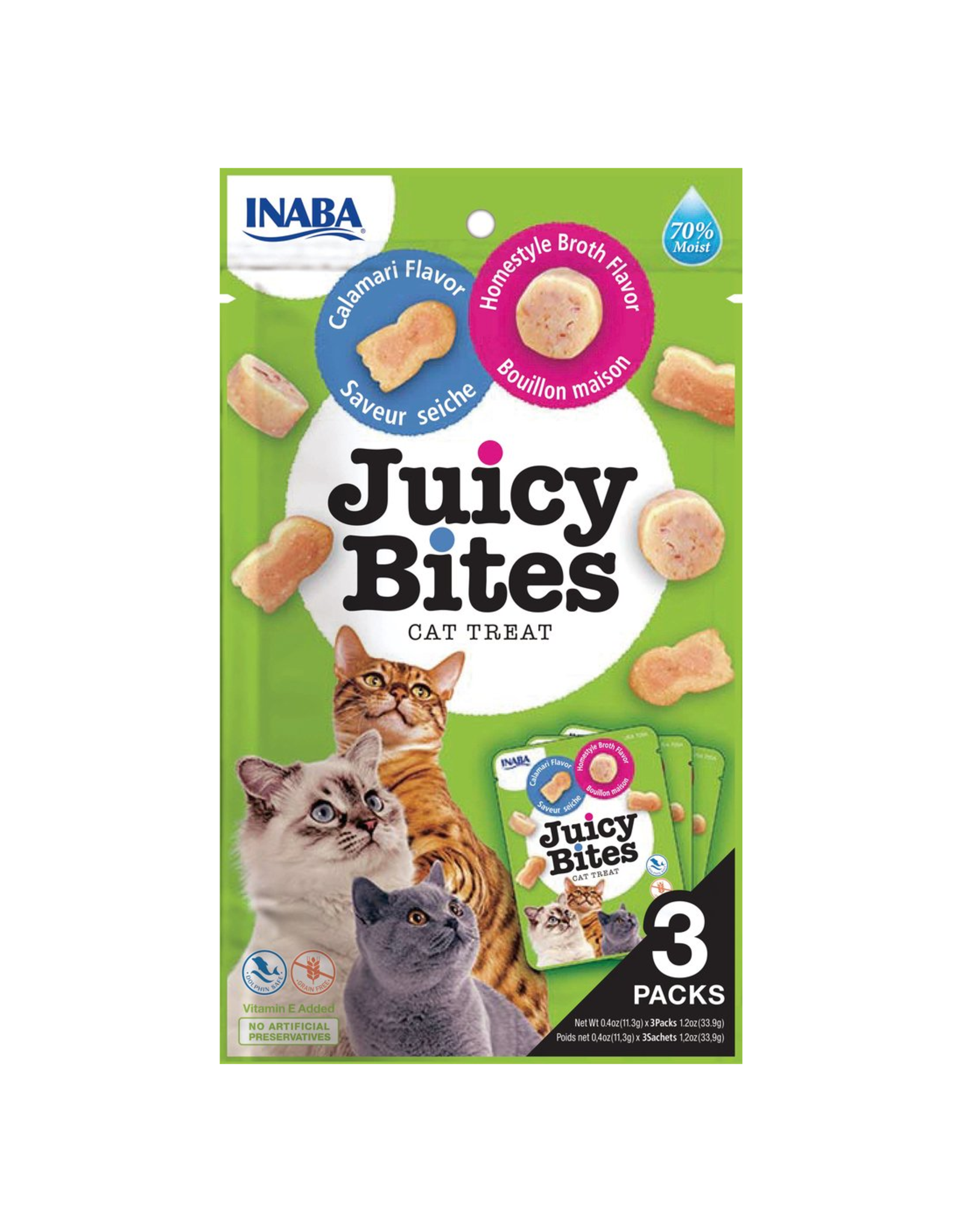 Inaba Inaba Juicy Bites Calamari & Homestyle Broth  Cat Treats 3/0.4oz pks