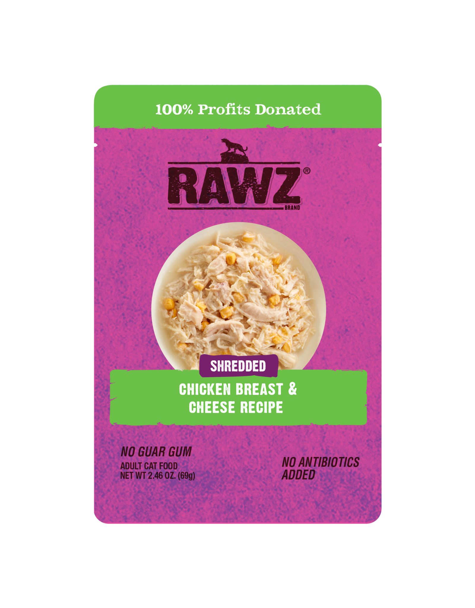 Rawz Rawz Shredded Chicken Breast & Cheese Recipe Cat Food 2.46oz pouch