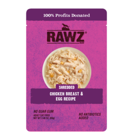 Rawz Rawz Shredded Chicken Breast & Egg Recipe Cat Food 2.46oz pouch