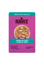 Rawz Rawz Shredded Salmon, Aku Tuna & Tuna Oil Cat Food 2.46oz pouch