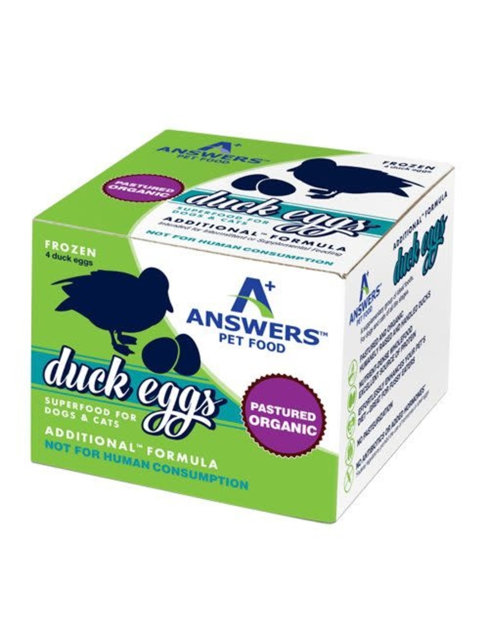 Answers Pet Foods Answers Organic Duck Eggs for Dogs & Cats 4ct