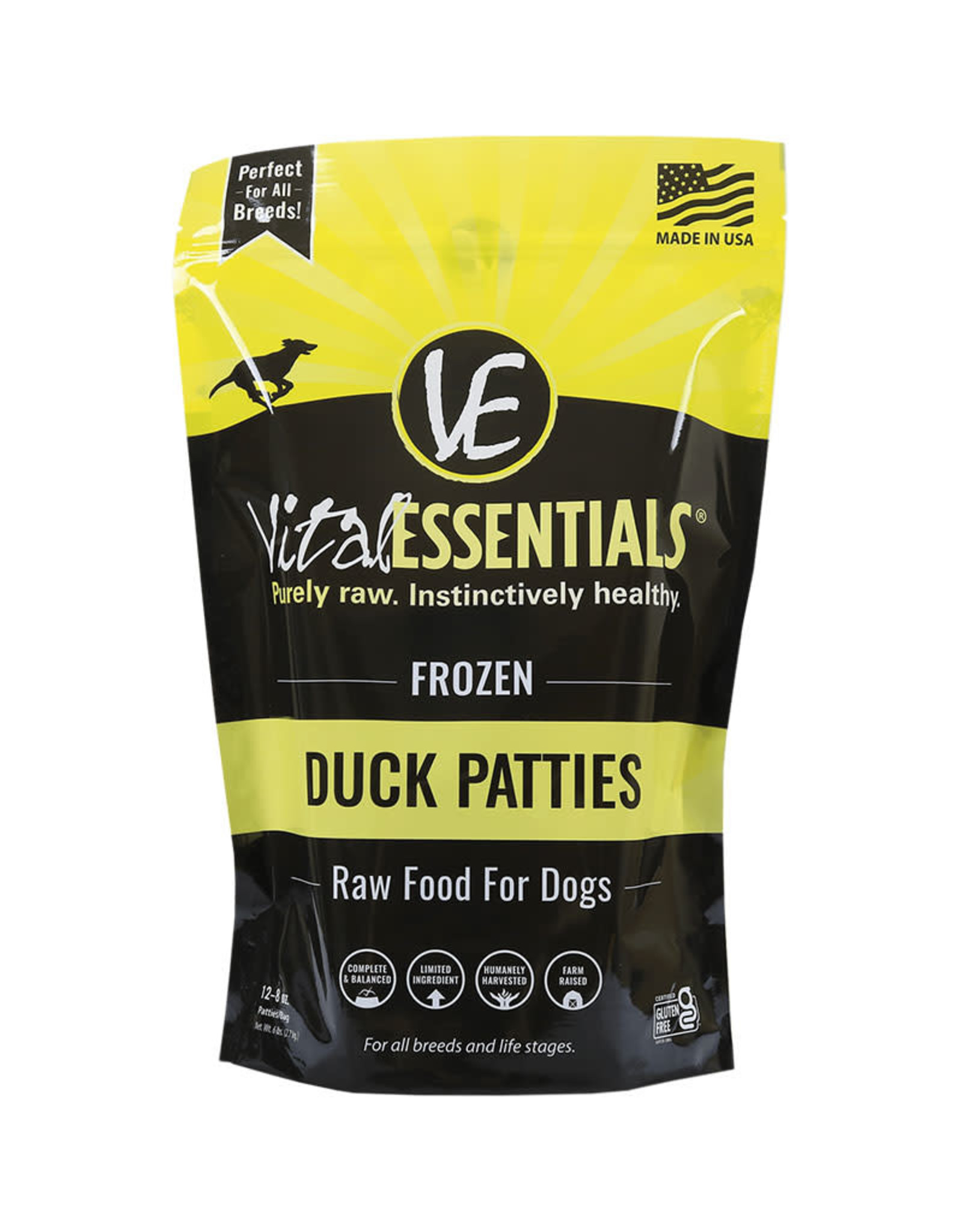 Vital Essentials Vital Essentials Frozen Duck Patties Raw Food for Dogs  6lb