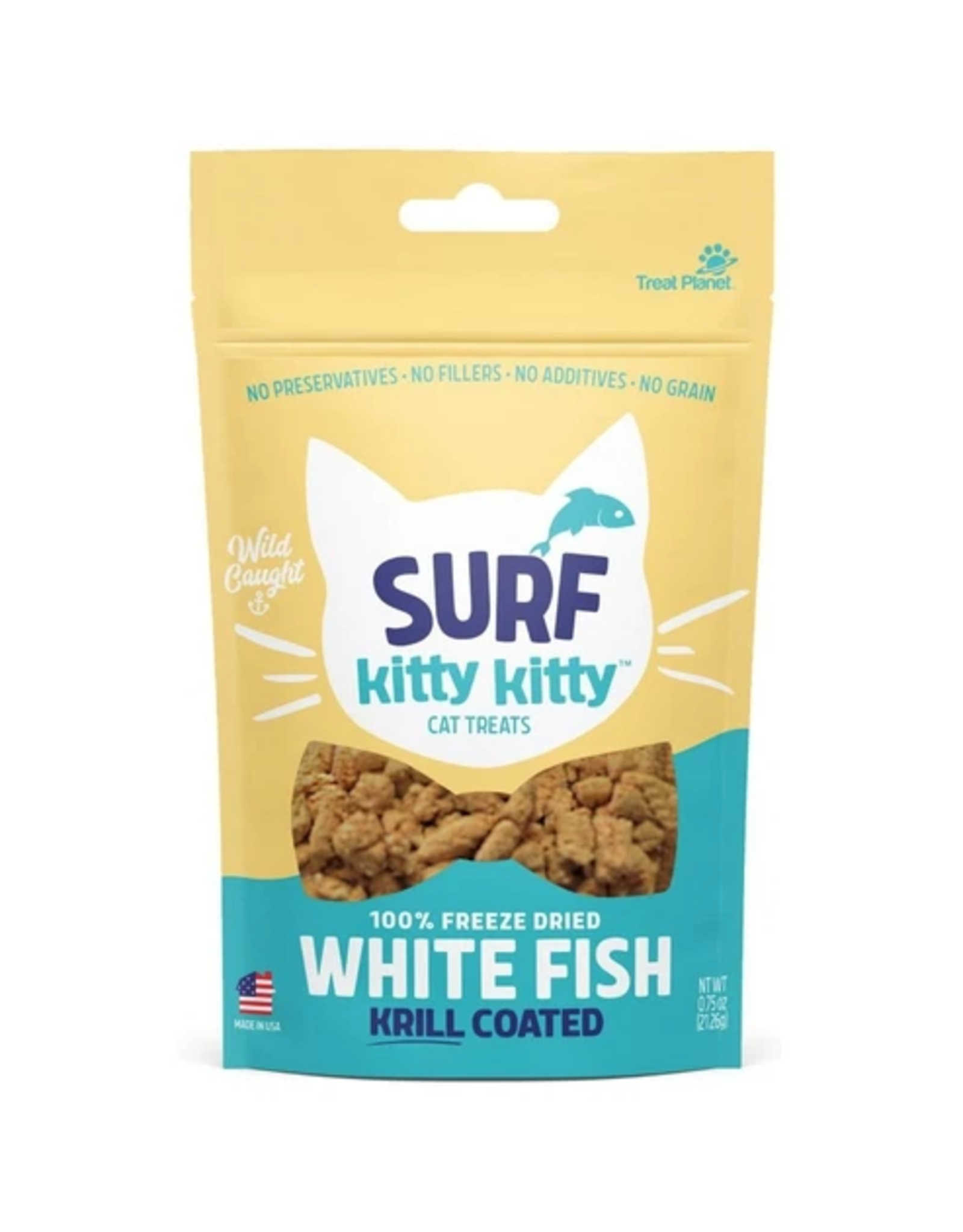 Treat Planet Treat Planet Surf Kitty Kitty Freeze Dried Whitefish/Krill Cat Treats  .9oz