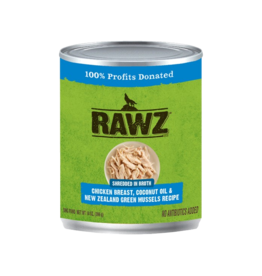 Rawz Rawz Shredded Chicken Breast, Coconut Oil & New Zealand Green Mussels Recipe Dog Food 14oz