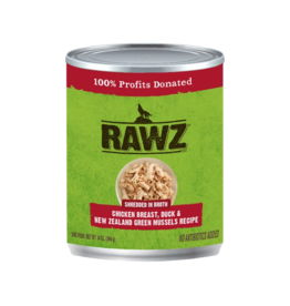 Rawz Rawz Shredded Chicken Breast, Duck & New Zealand Green Mussels Recipe Dog Food 14oz