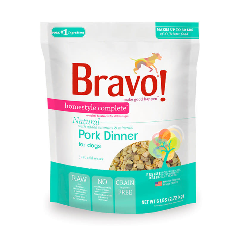 Bravo Freeze Dried Homestyle Pork Dinner for Dogs Everett Pet Nutrition LLC