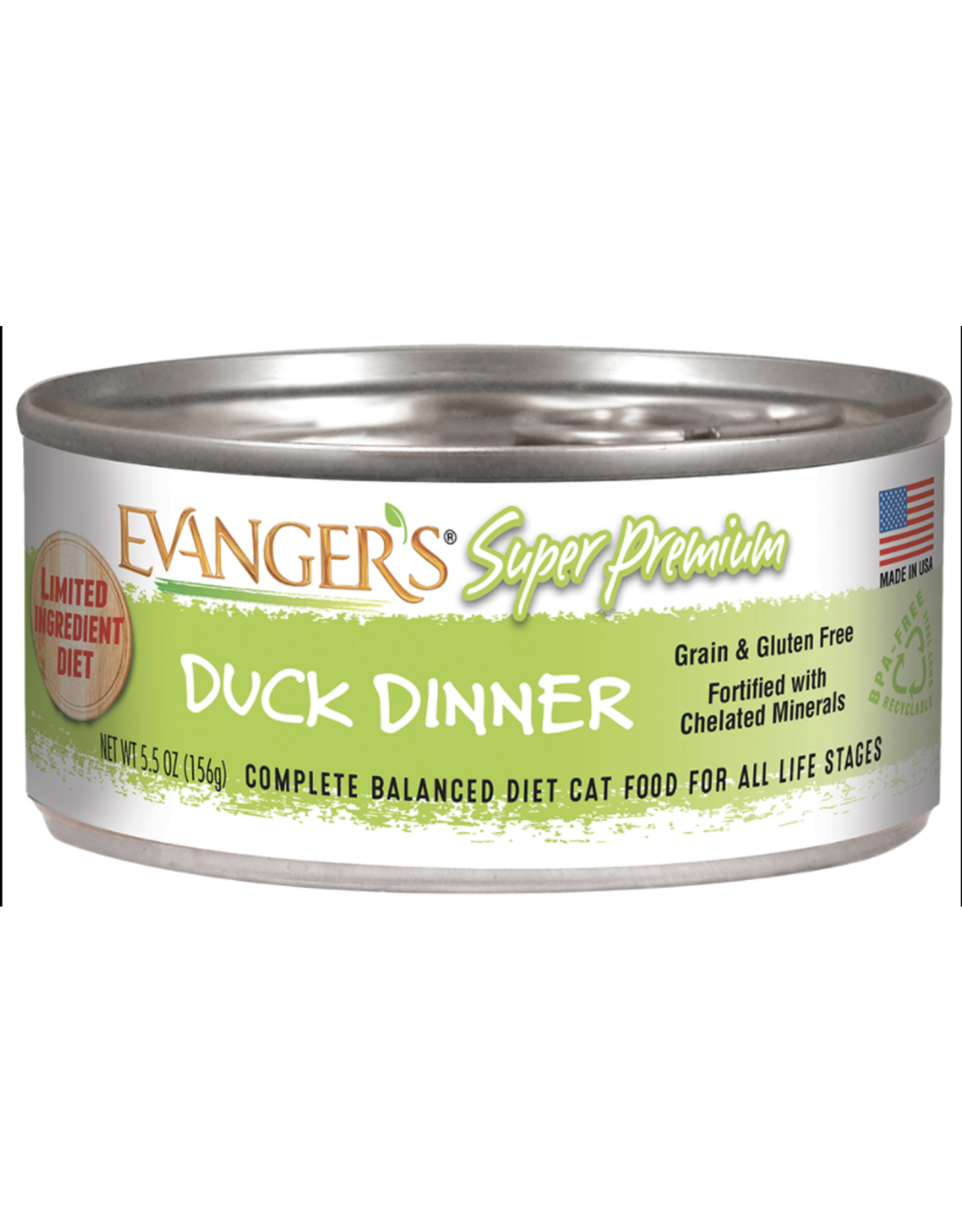 Evangers Evanger's Super Premium Duck Dinner for Cats  5.5oz