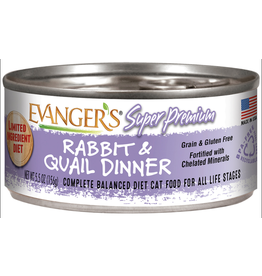 Evangers Evanger's Super Premium Rabbit & Quail Dinner for Cats 5.5oz