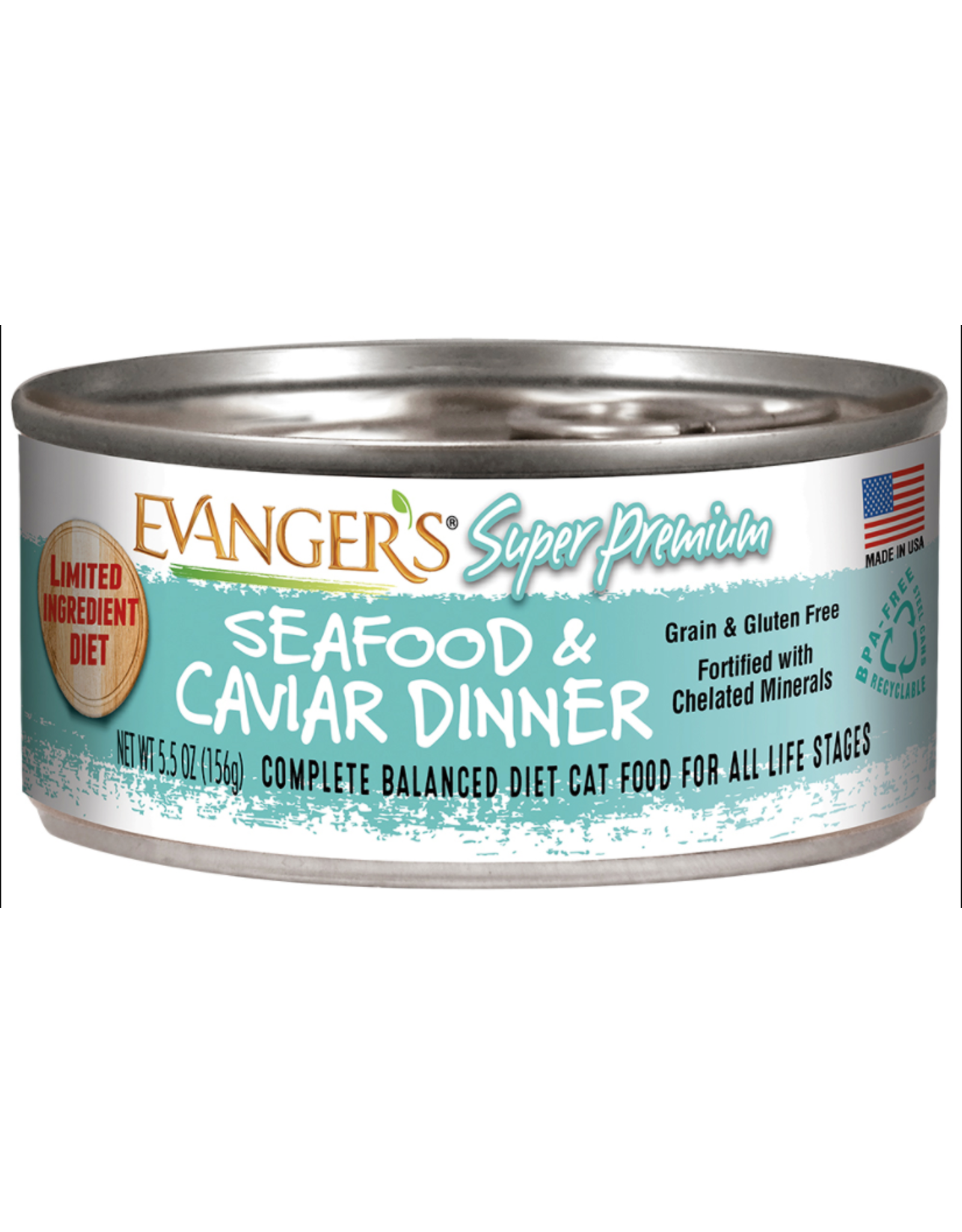 Evangers Evanger's Super Premium Seafood & Caviar Dinner for Cats 5.5oz