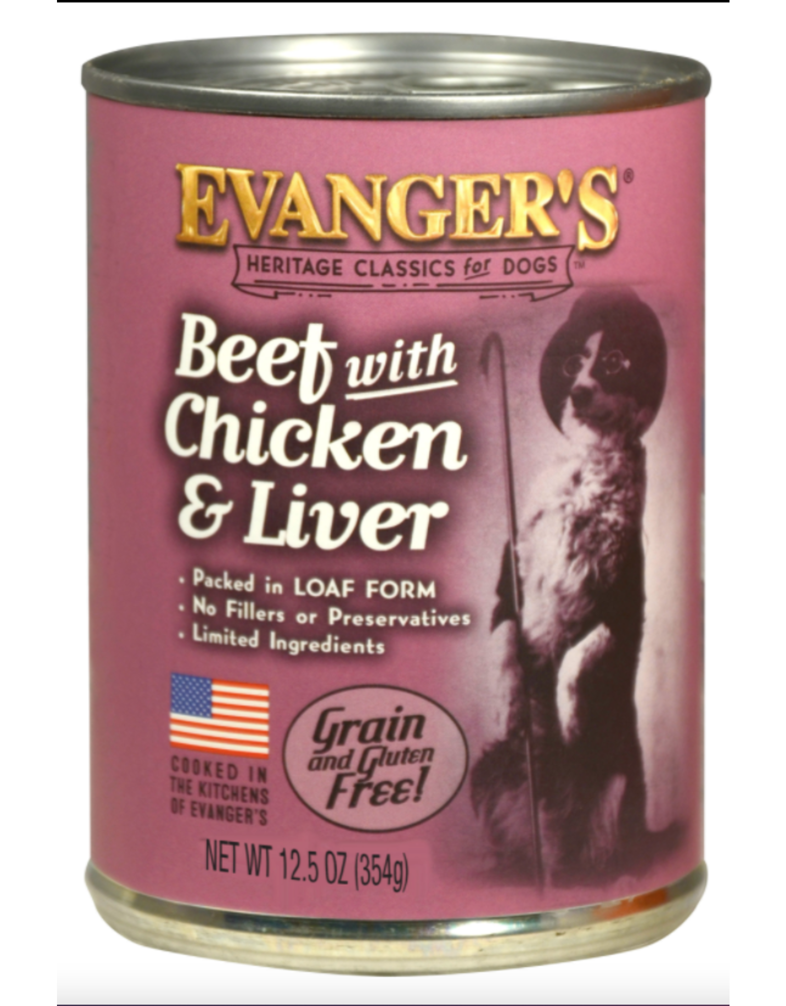 Evangers Evanger's Heritage Classic Beef with Chicken & Liver Dog Food 12.6oz