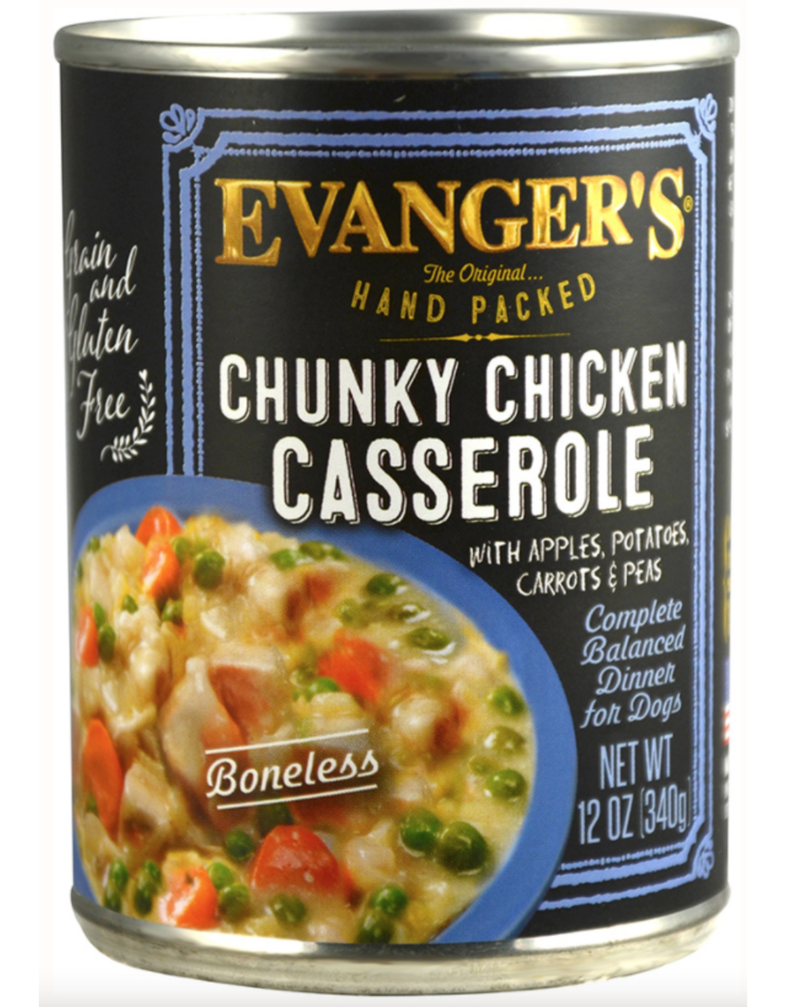 Evangers Evanger's Hand Packed Chunky Chicken Casserole Dog Food 12oz