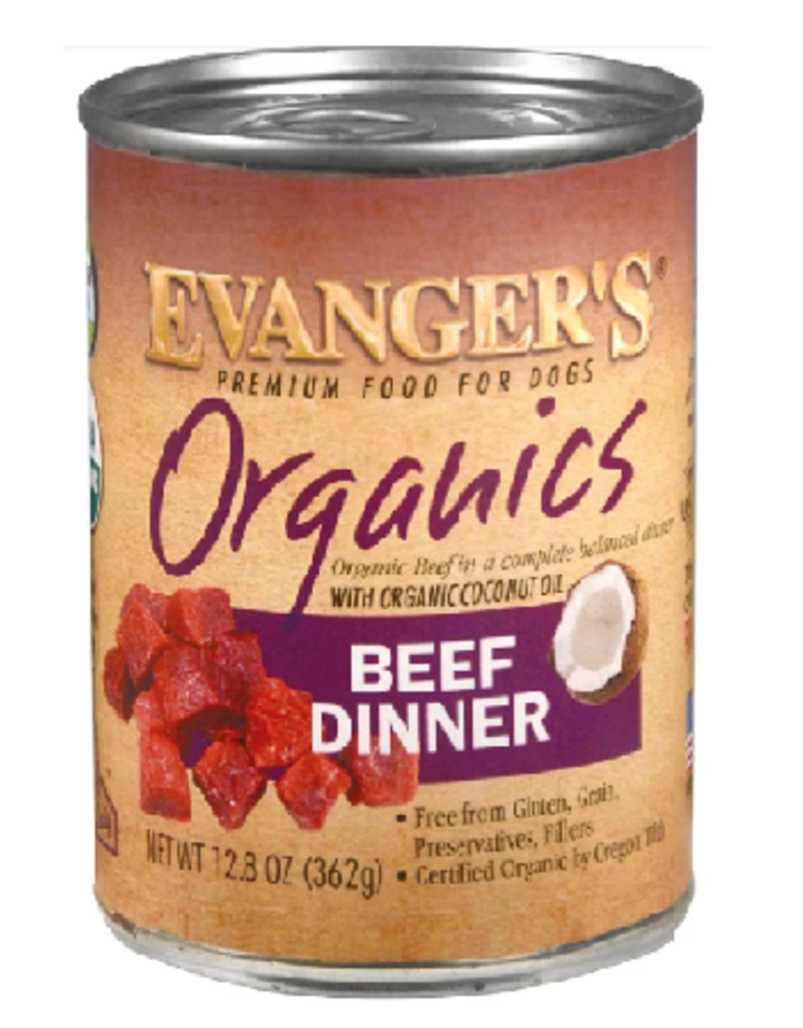 Evangers Evanger's Organics Beef Dinner Dog Food12.8oz