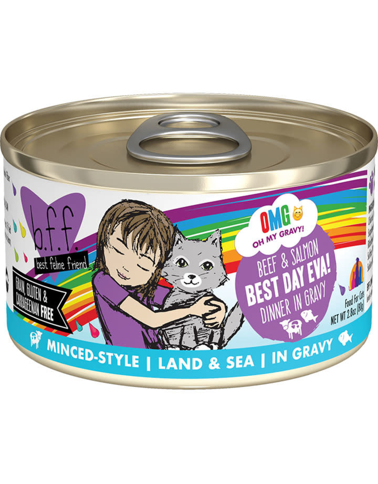 Weruva Weruva BFF OMG Best Day Eva! Beef & Salmon Dinner in Gravy Cat Food 2.8oz