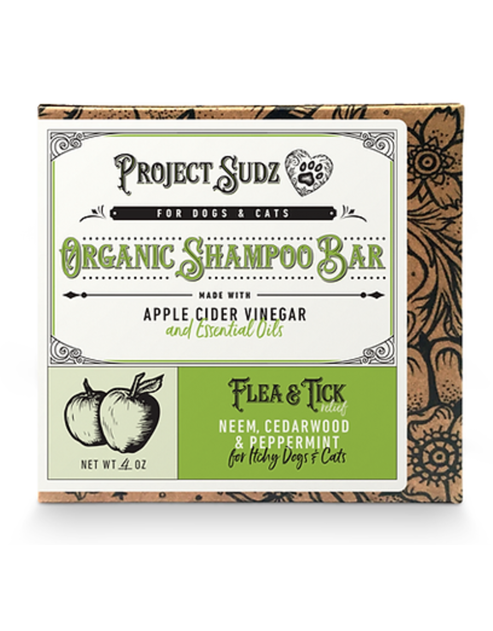 Project Sudz Organic Shampoo Bar - Flea & Tick Relief 4oz